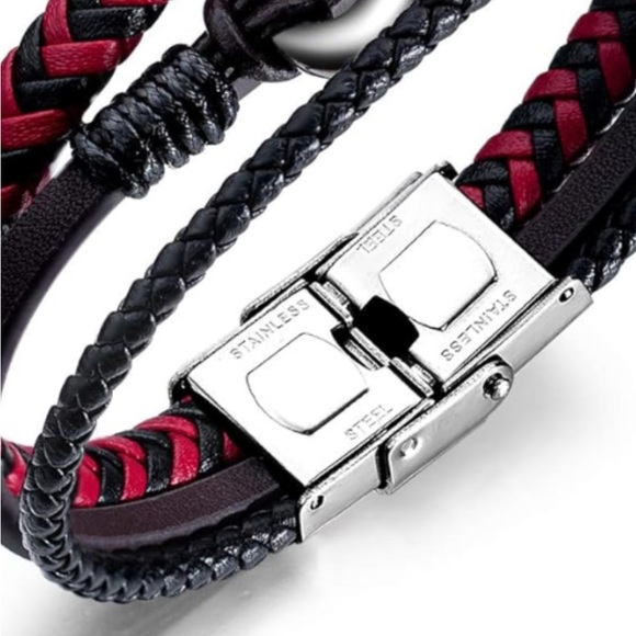 NEW Men’s PU Leather With Infinity Symbol Bracelet - Picture 3 of 9